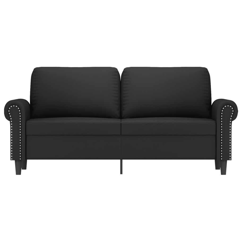 Kétszemélyes fekete bársony kanapé 140 cm Kétszemélyes fekete bársony kanapé 140 cm