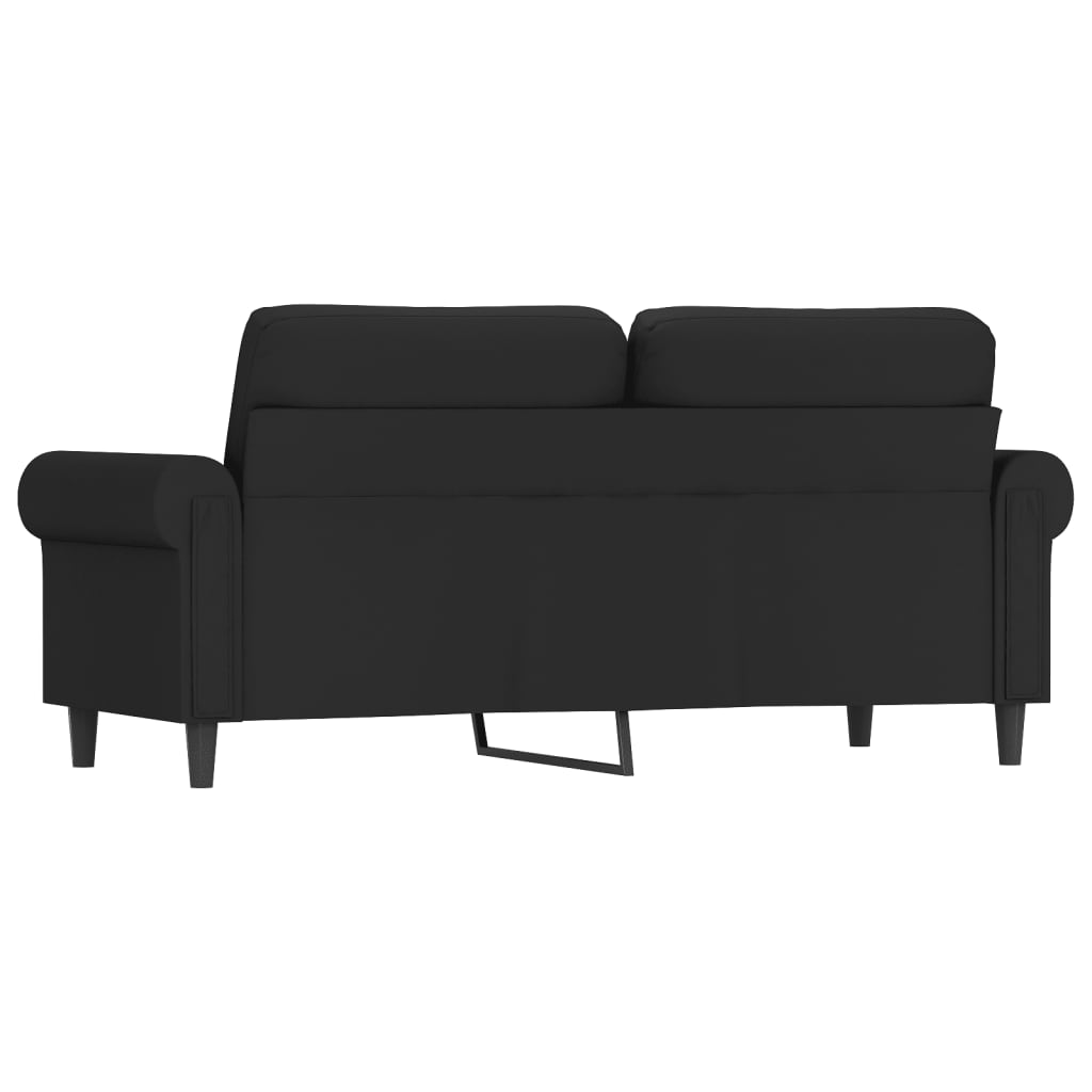 Kétszemélyes fekete bársony kanapé 140 cm Kétszemélyes fekete bársony kanapé 140 cm