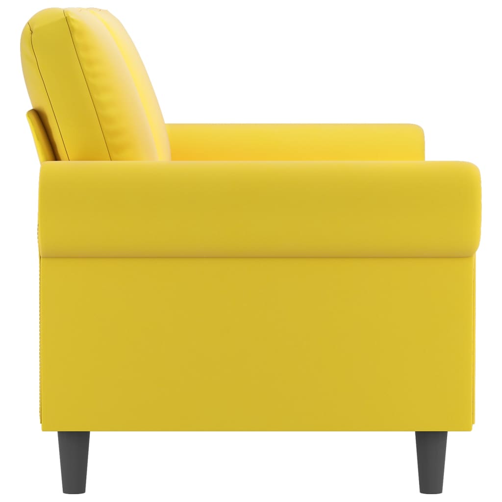 Kétszemélyes sárga bársony kanapé 140 cm Kétszemélyes sárga bársony kanapé 140 cm