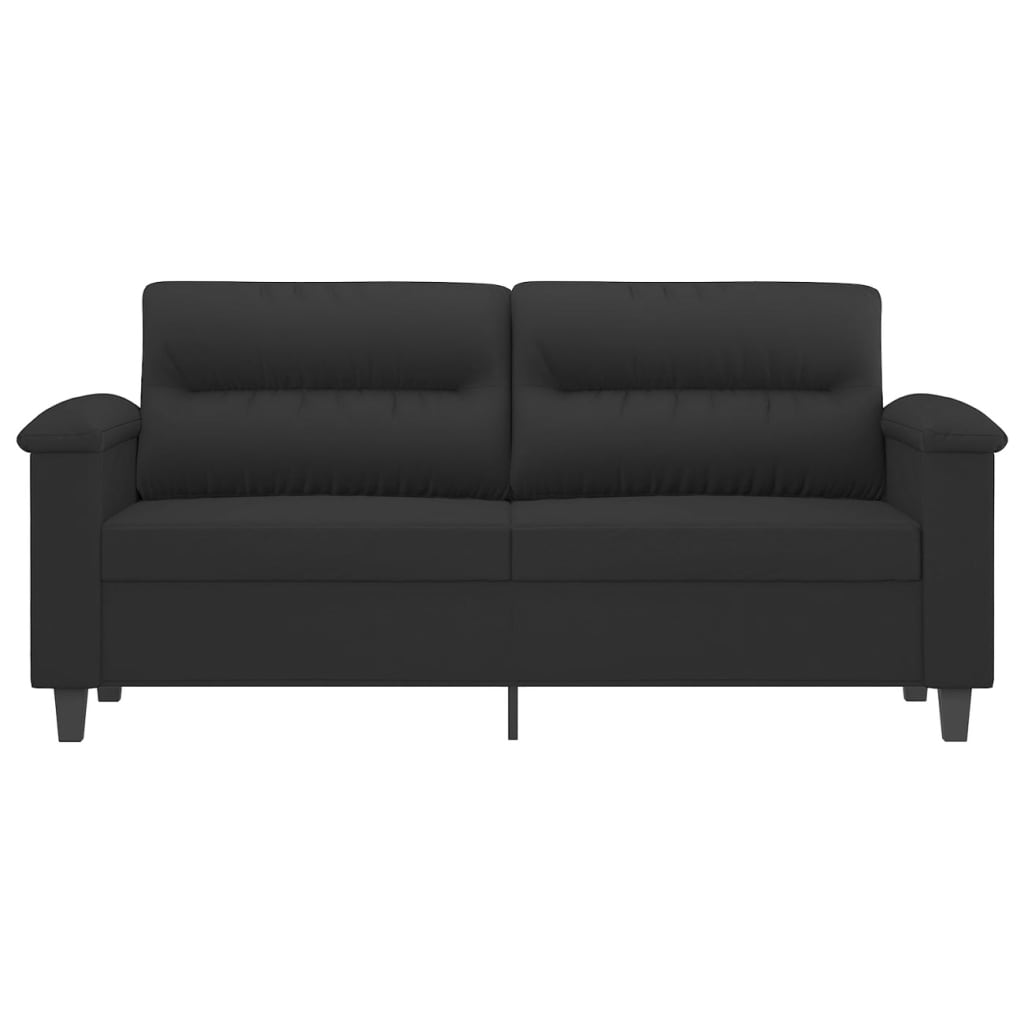 Kétszemélyes fekete mikroszálas szövetkanapé 140 cm Kétszemélyes fekete mikroszálas szövetkanapé 140 cm