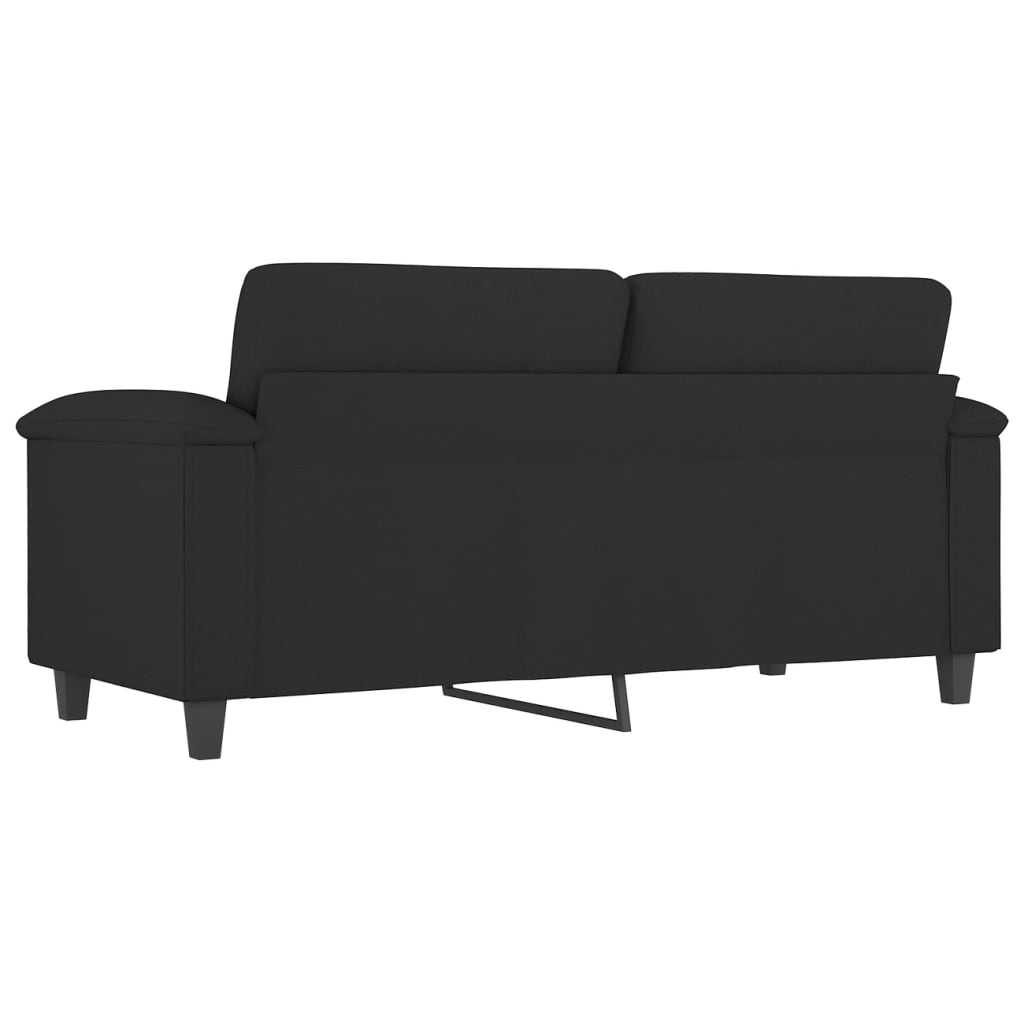 Kétszemélyes fekete mikroszálas szövetkanapé 140 cm Kétszemélyes fekete mikroszálas szövetkanapé 140 cm