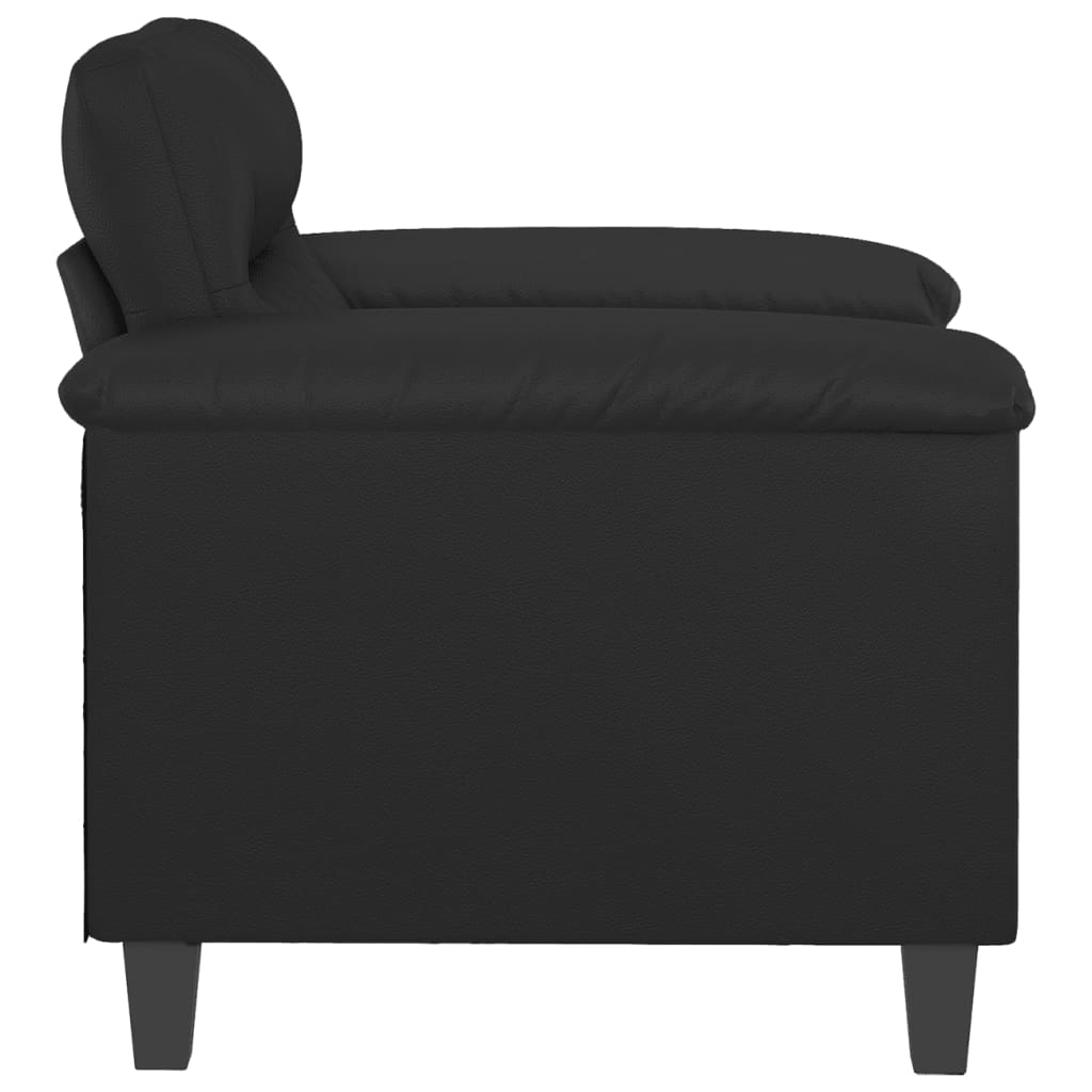Fekete műbőr kanapéfotel 60 cm Fekete műbőr kanapéfotel 60 cm
