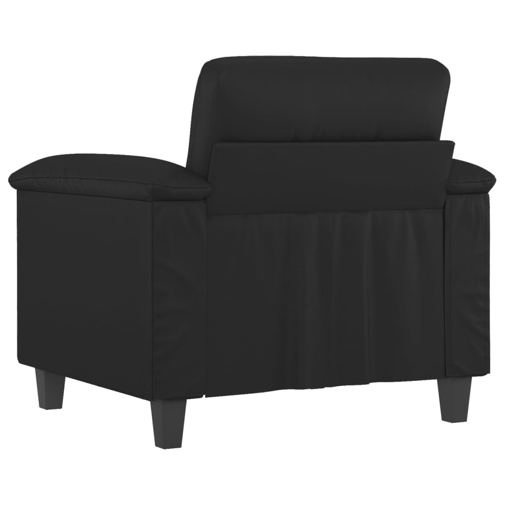 Fekete műbőr kanapéfotel 60 cm Fekete műbőr kanapéfotel 60 cm