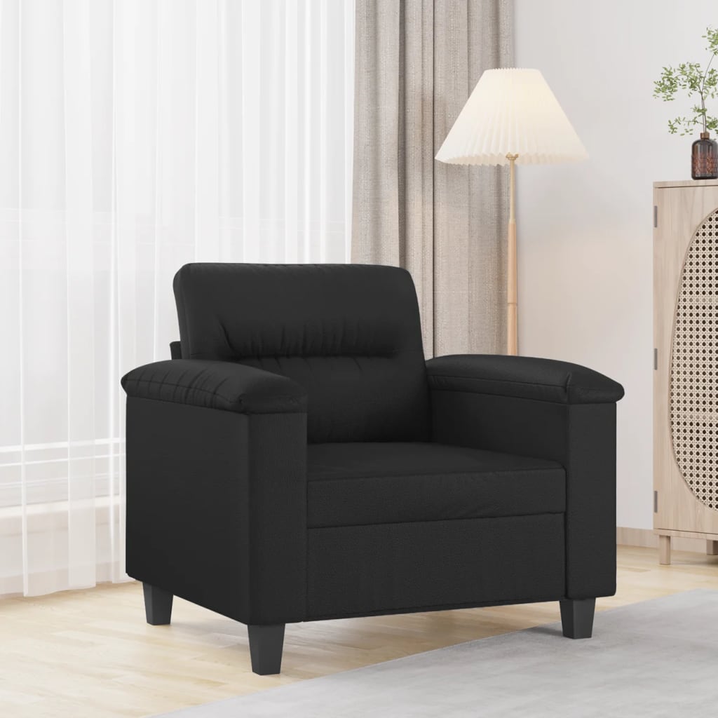 Fekete műbőr kanapéfotel 60 cm Fekete műbőr kanapéfotel 60 cm