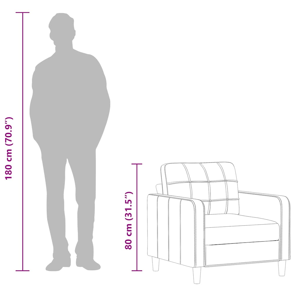 Krémszínű szövet kanapéfotel 60 cm
