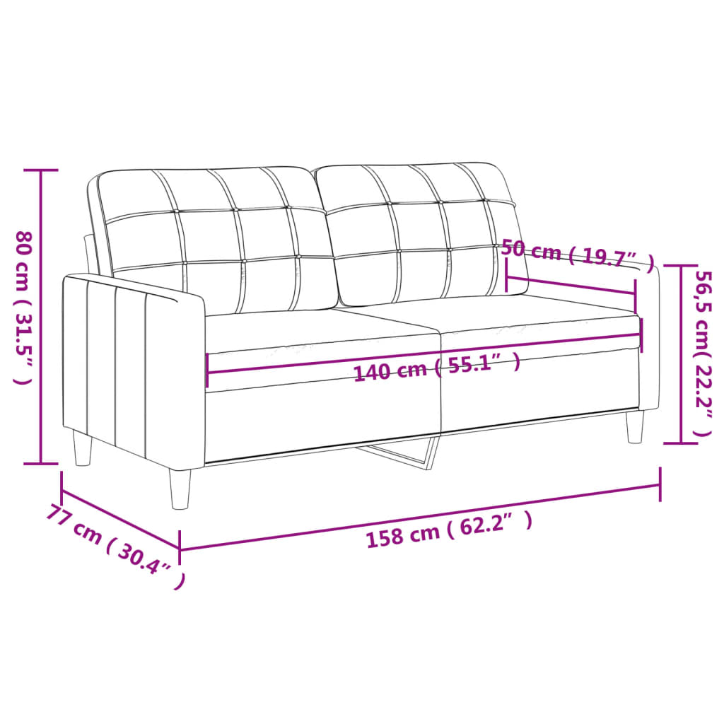 Kétszemélyes barna szövetkanapé 140 cm Kétszemélyes barna szövetkanapé 140 cm