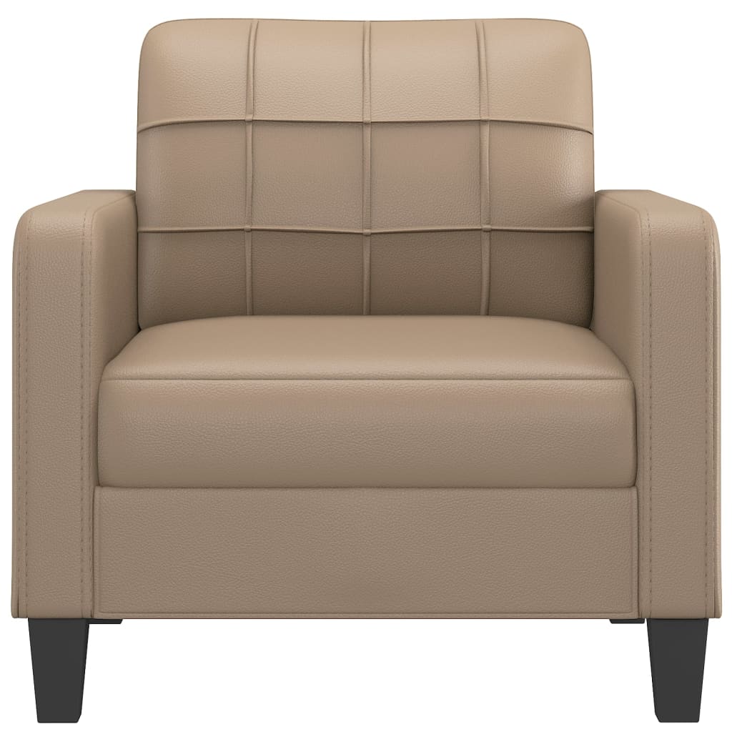 Kávészínű műbőr kanapéfotel 60 cm