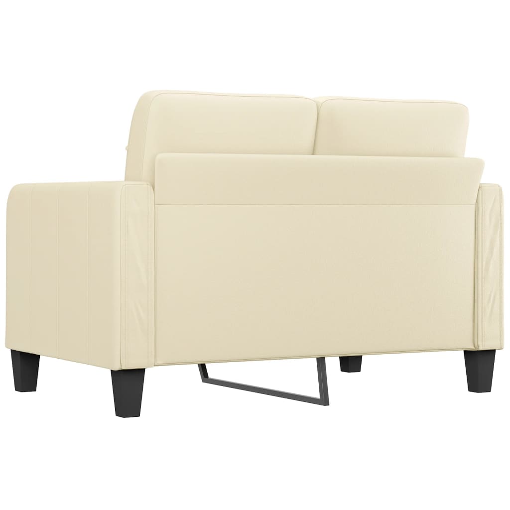 2 személyes krémszínű műbőr kanapé 120 cm