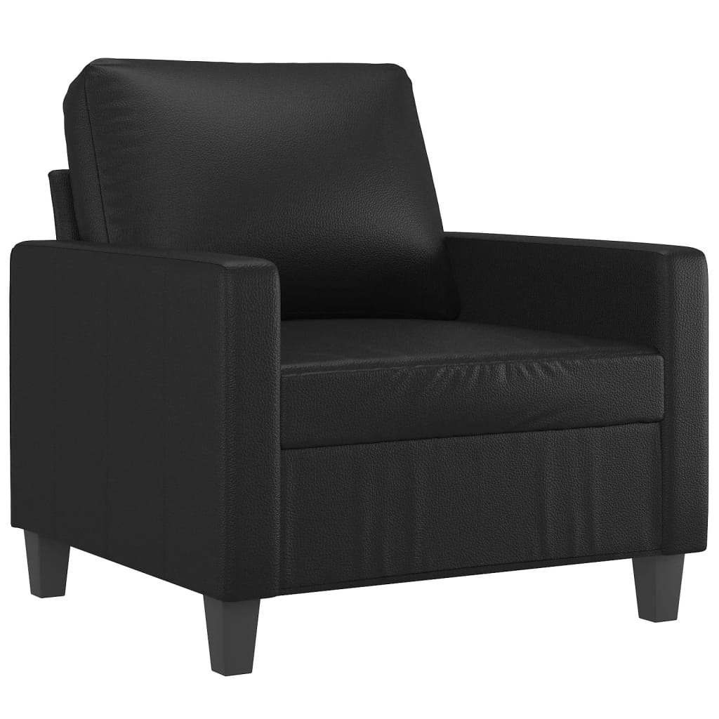 Fekete műbőr kanapéfotel 60 cm Fekete műbőr kanapéfotel 60 cm