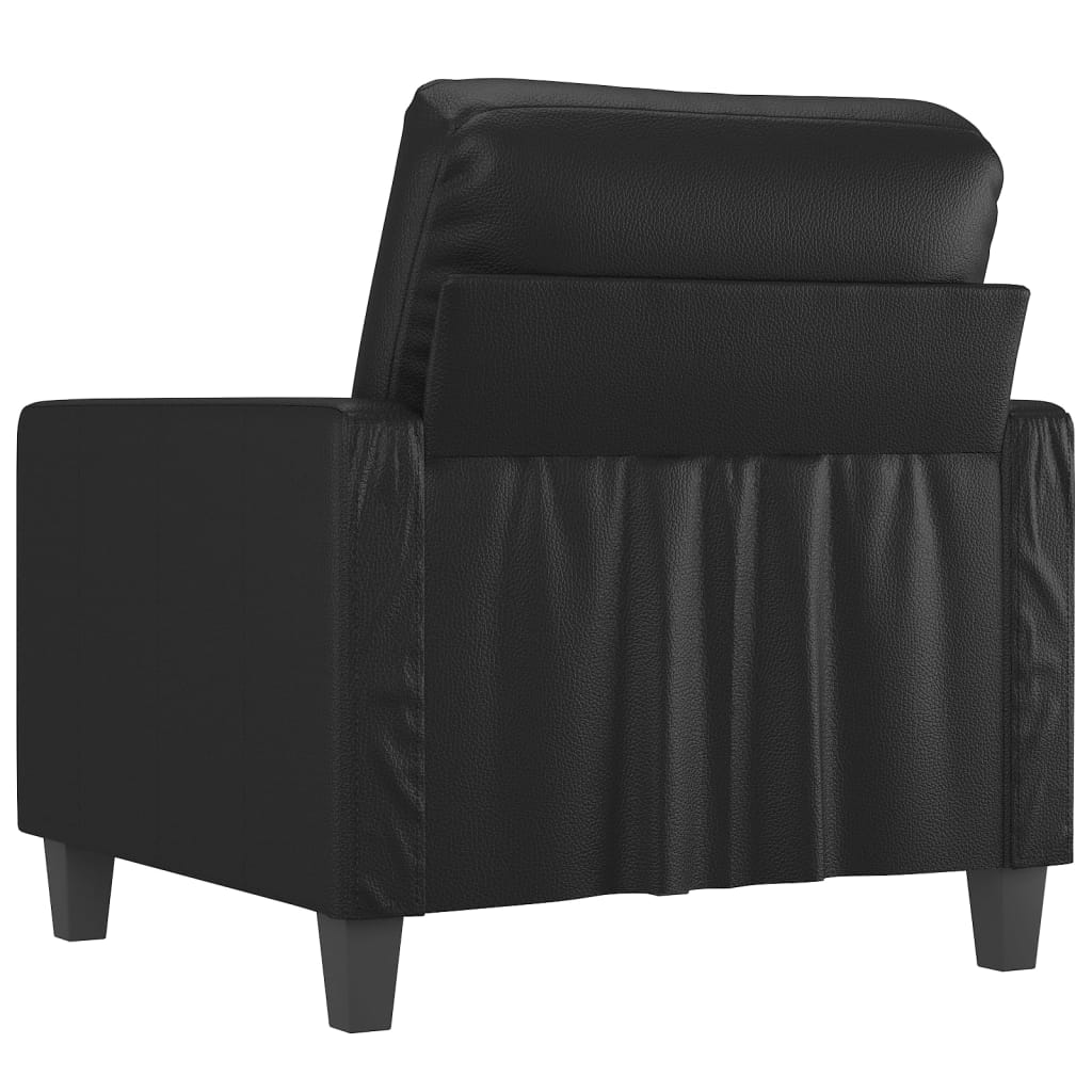 Fekete műbőr kanapéfotel 60 cm Fekete műbőr kanapéfotel 60 cm