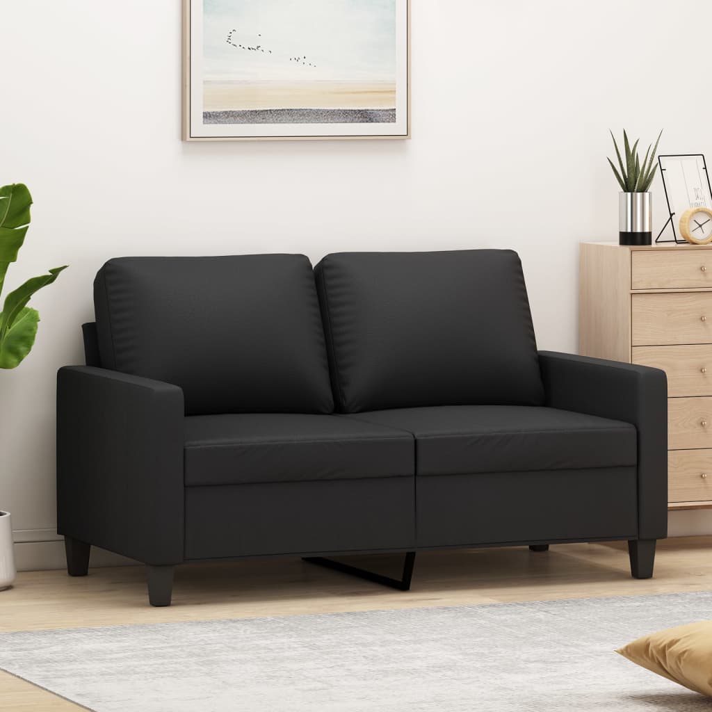 2 személyes fekete műbőr kanapé 120 cm 2 személyes fekete műbőr kanapé 120 cm