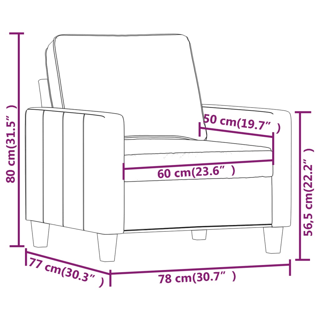 Barna szövet kanapéfotel 60 cm