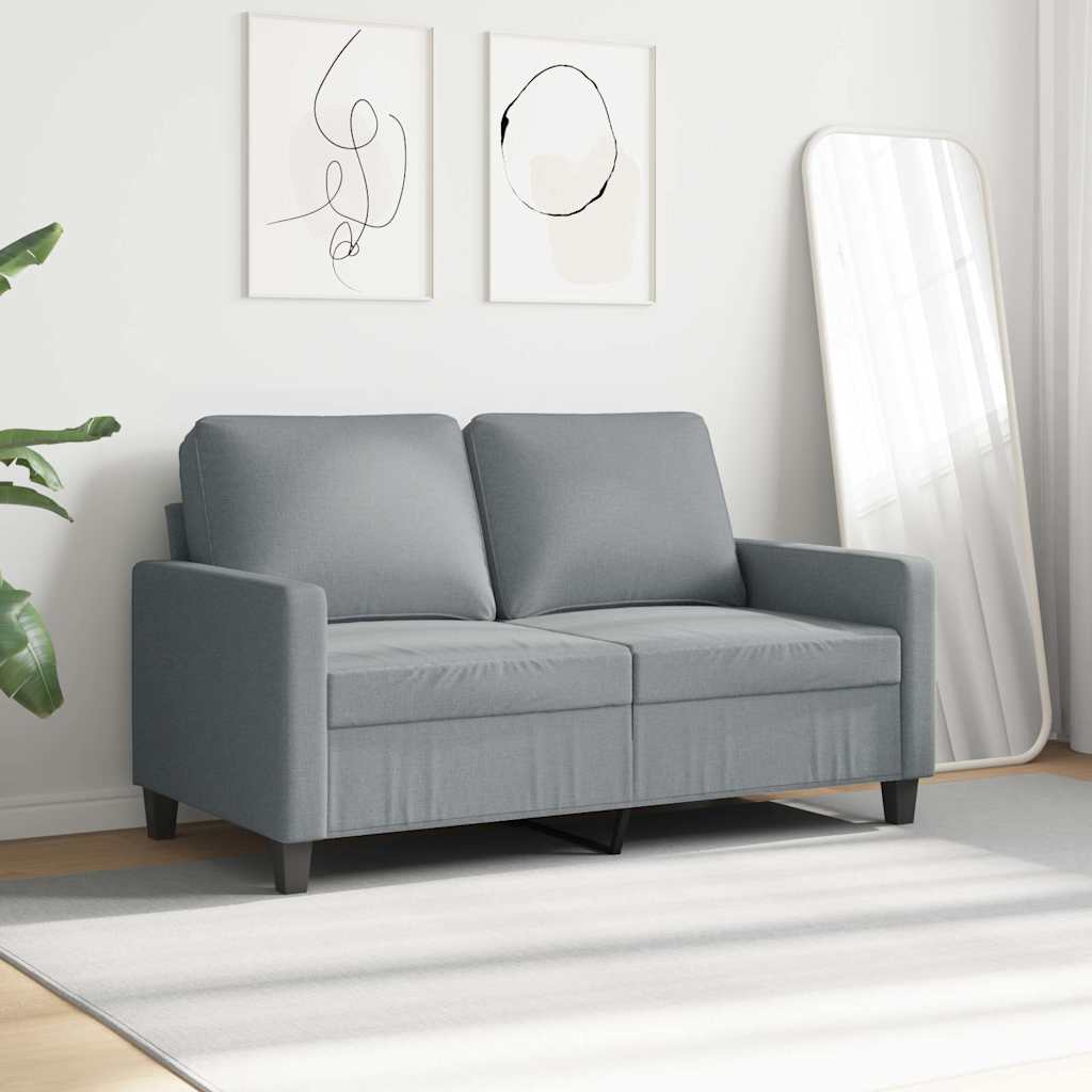 Kétszemélyes világosszürke szövetkanapé 120 cm