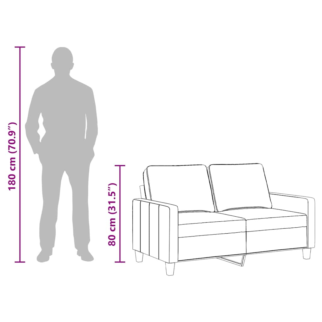 Kétszemélyes világosszürke szövetkanapé 120 cm