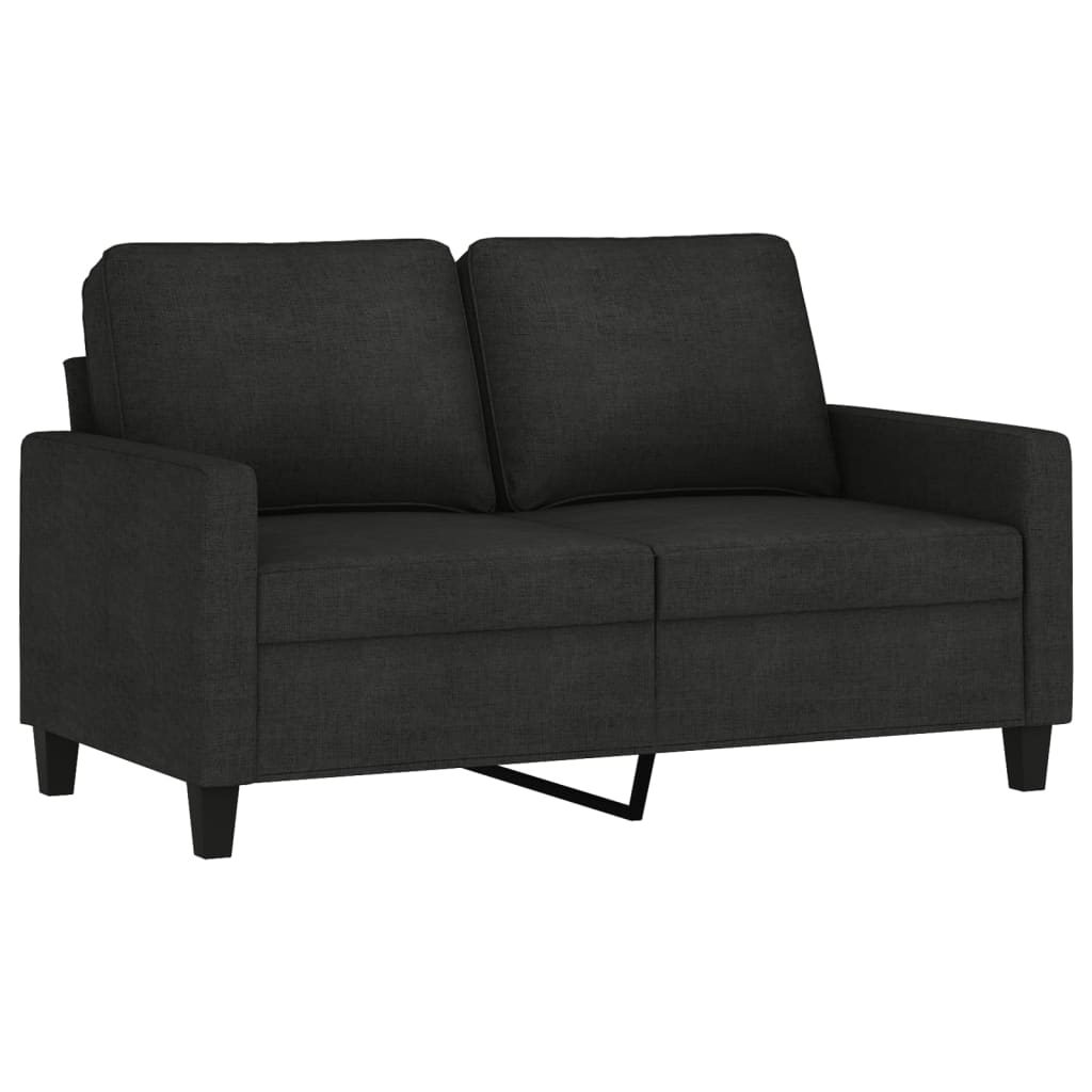 Kétszemélyes fekete szövetkanapé 120 cm
