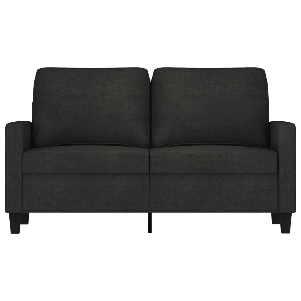Kétszemélyes fekete szövetkanapé 120 cm