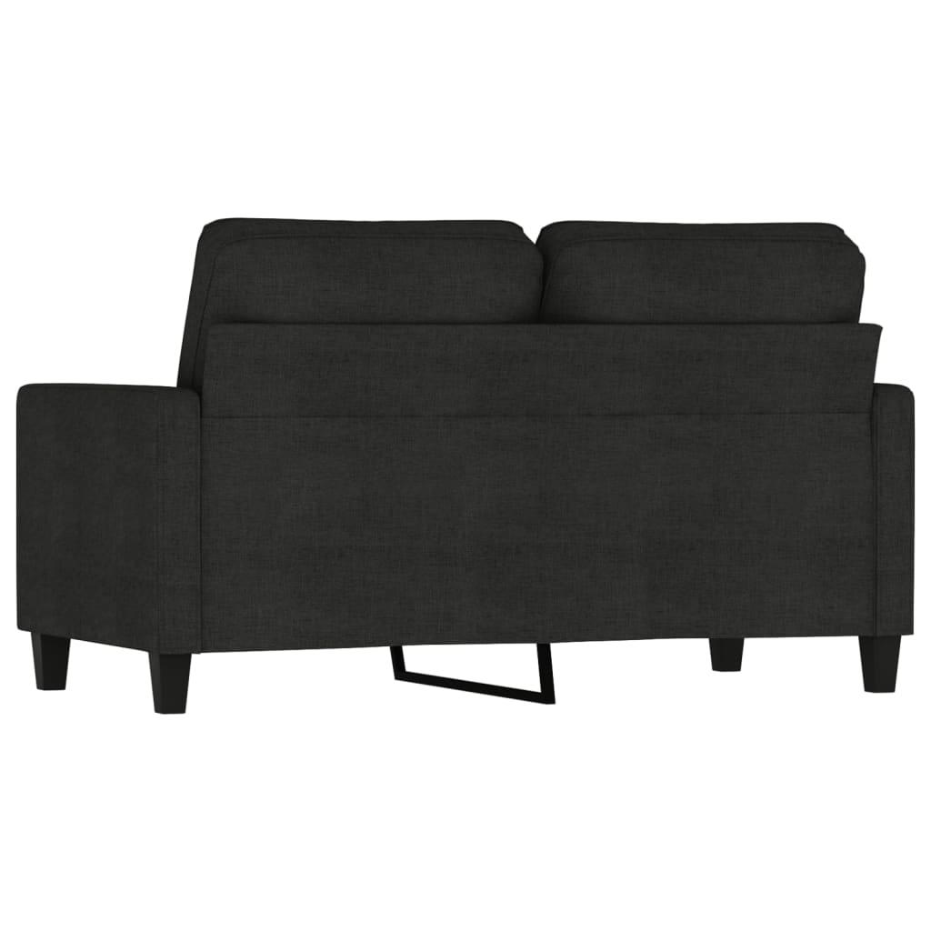 Kétszemélyes fekete szövetkanapé 120 cm