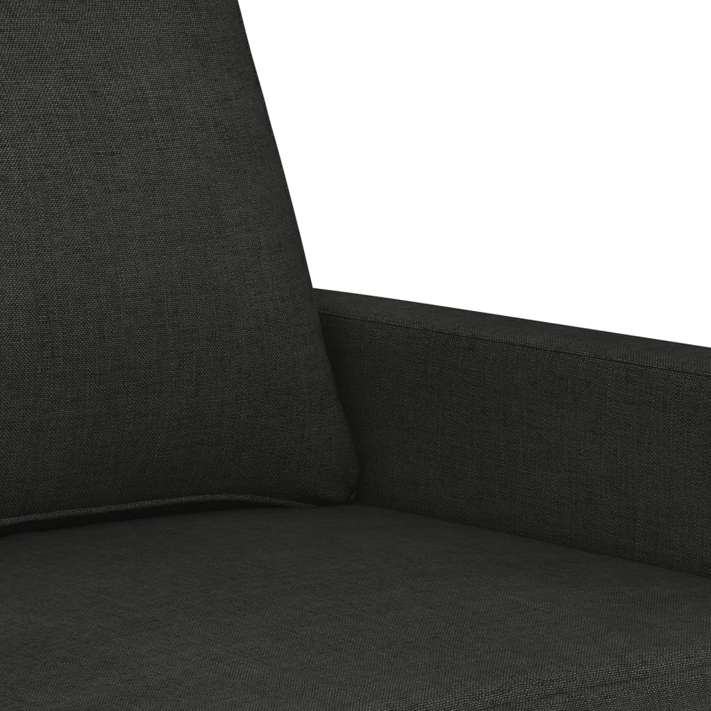 Kétszemélyes fekete szövetkanapé 120 cm