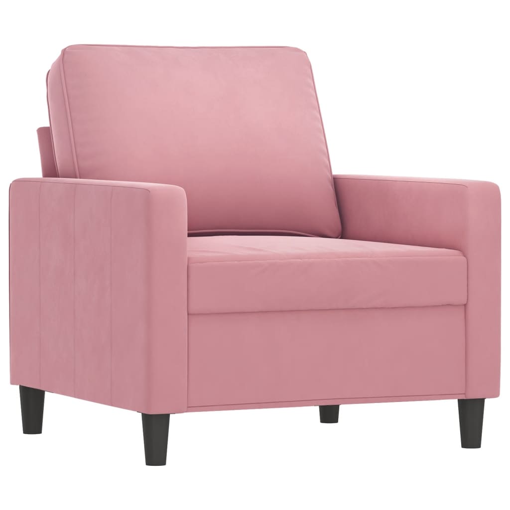 Rózsaszín bársony kanapéfotel 60 cm Rózsaszín bársony kanapéfotel 60 cm