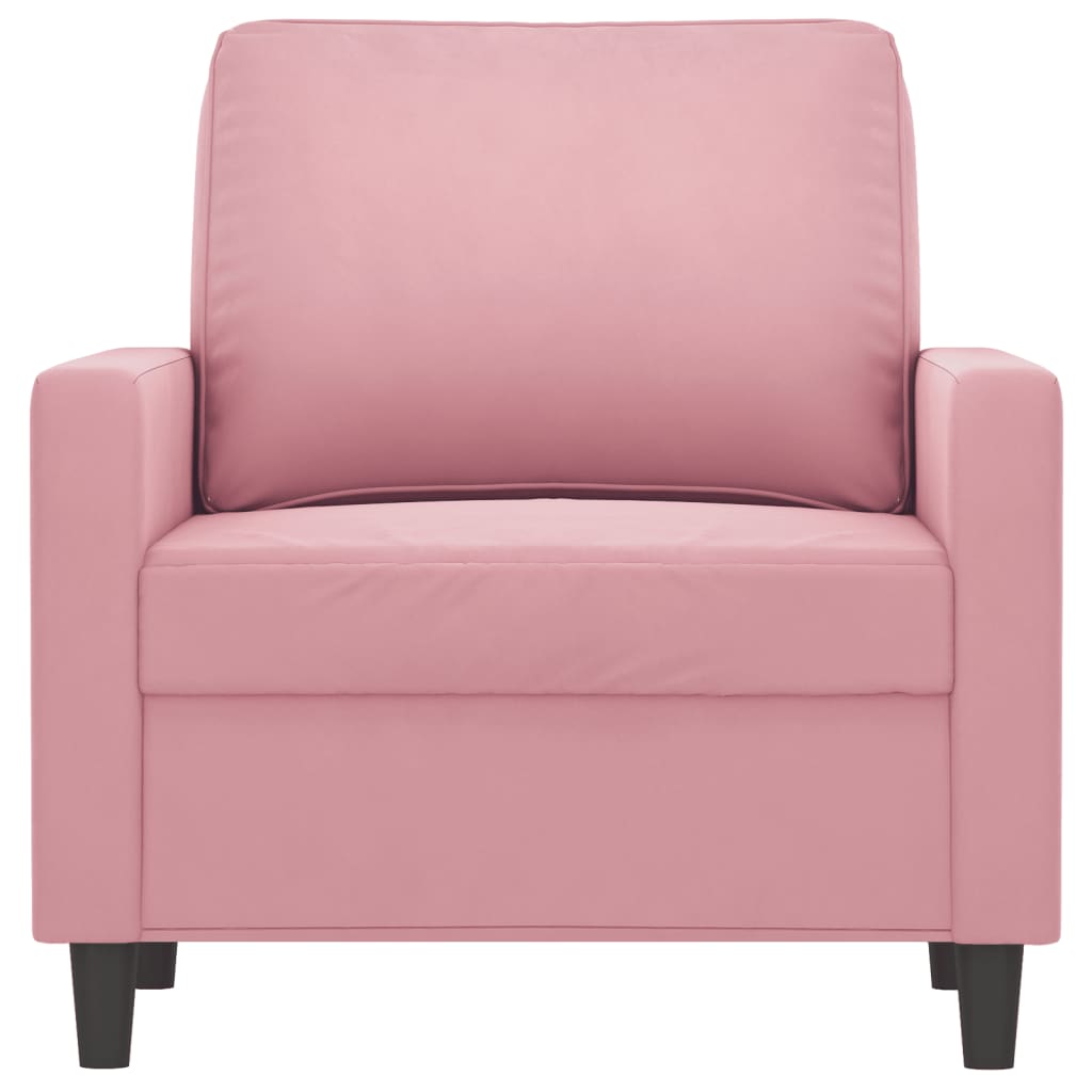 Rózsaszín bársony kanapéfotel 60 cm Rózsaszín bársony kanapéfotel 60 cm