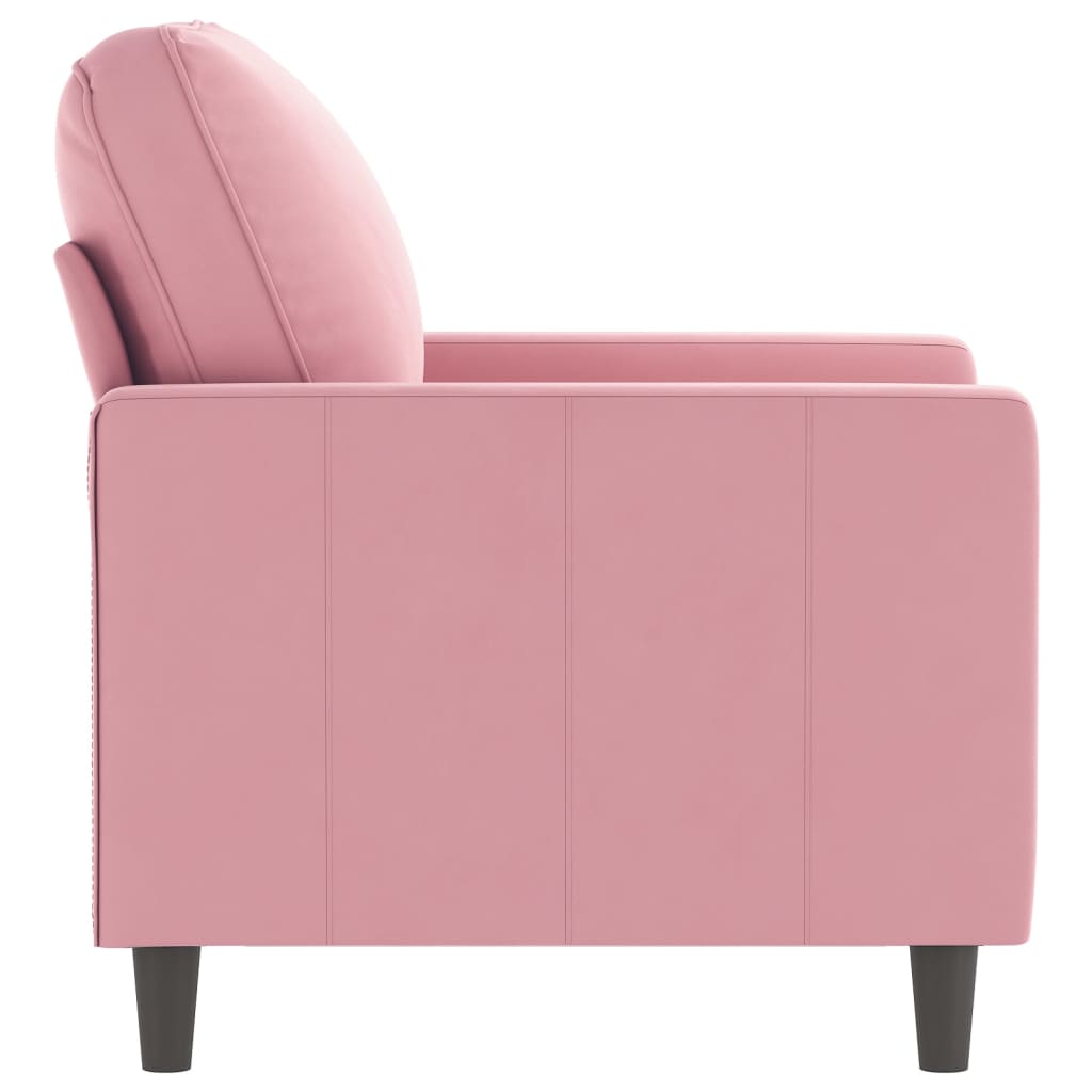 Rózsaszín bársony kanapéfotel 60 cm Rózsaszín bársony kanapéfotel 60 cm