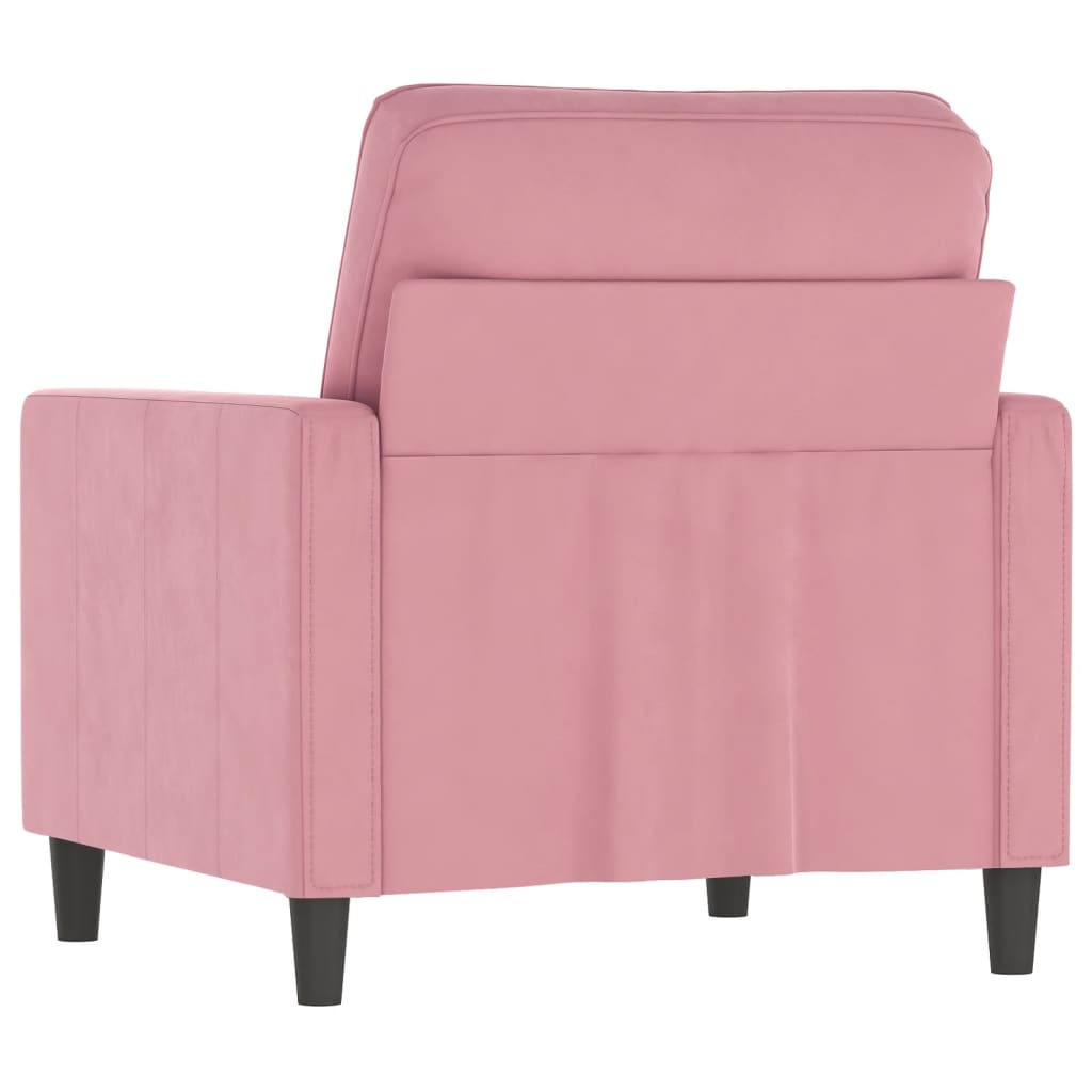 Rózsaszín bársony kanapéfotel 60 cm Rózsaszín bársony kanapéfotel 60 cm