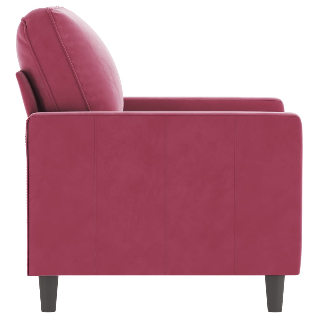 Bordó bársony kanapéfotel 60 cm