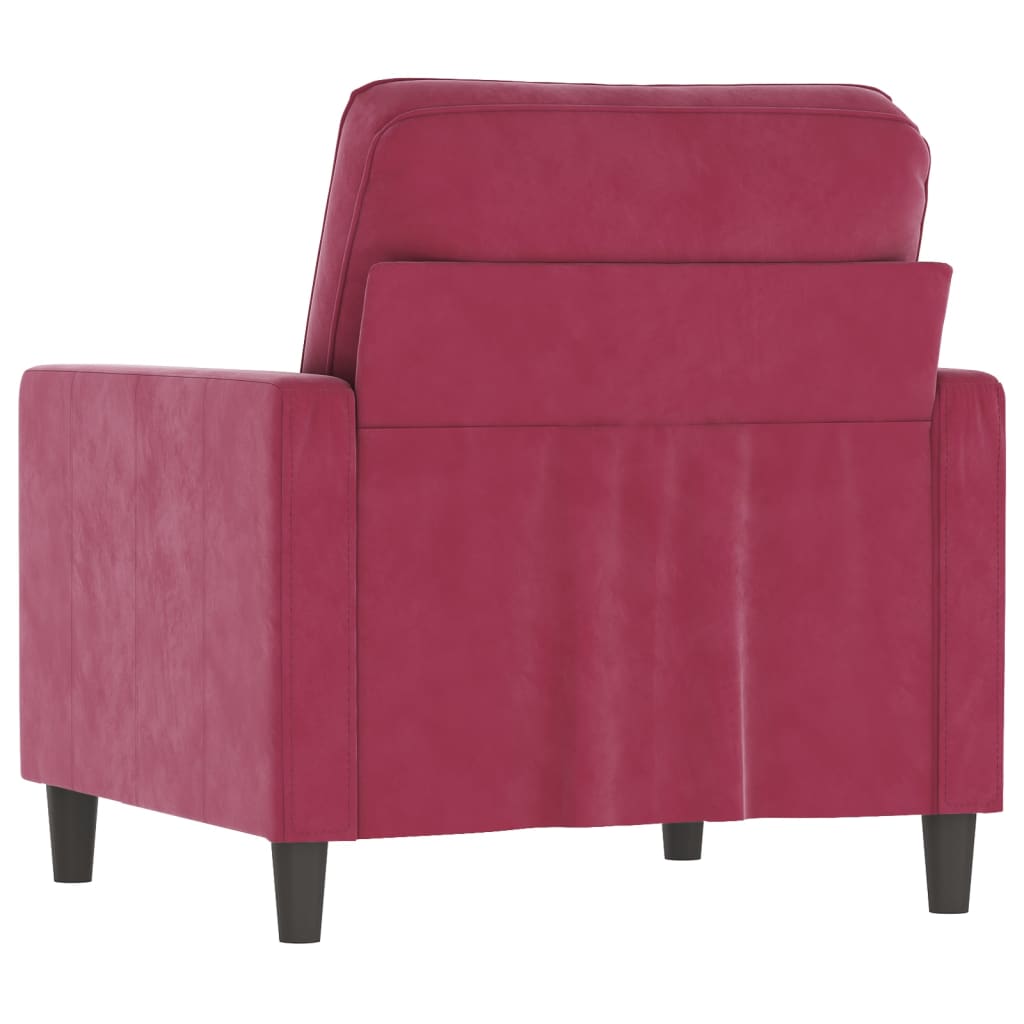 Bordó bársony kanapéfotel 60 cm