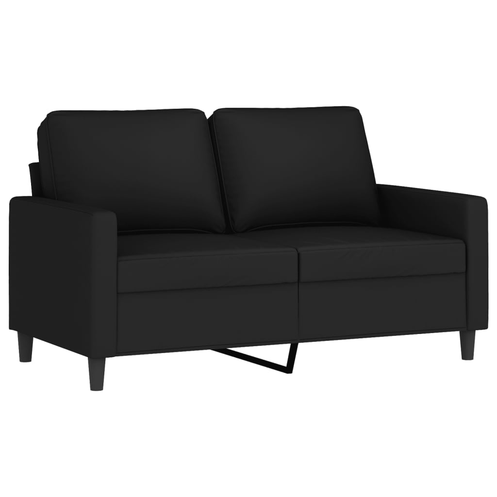Kétszemélyes fekete bársony kanapé 120 cm Kétszemélyes fekete bársony kanapé 120 cm