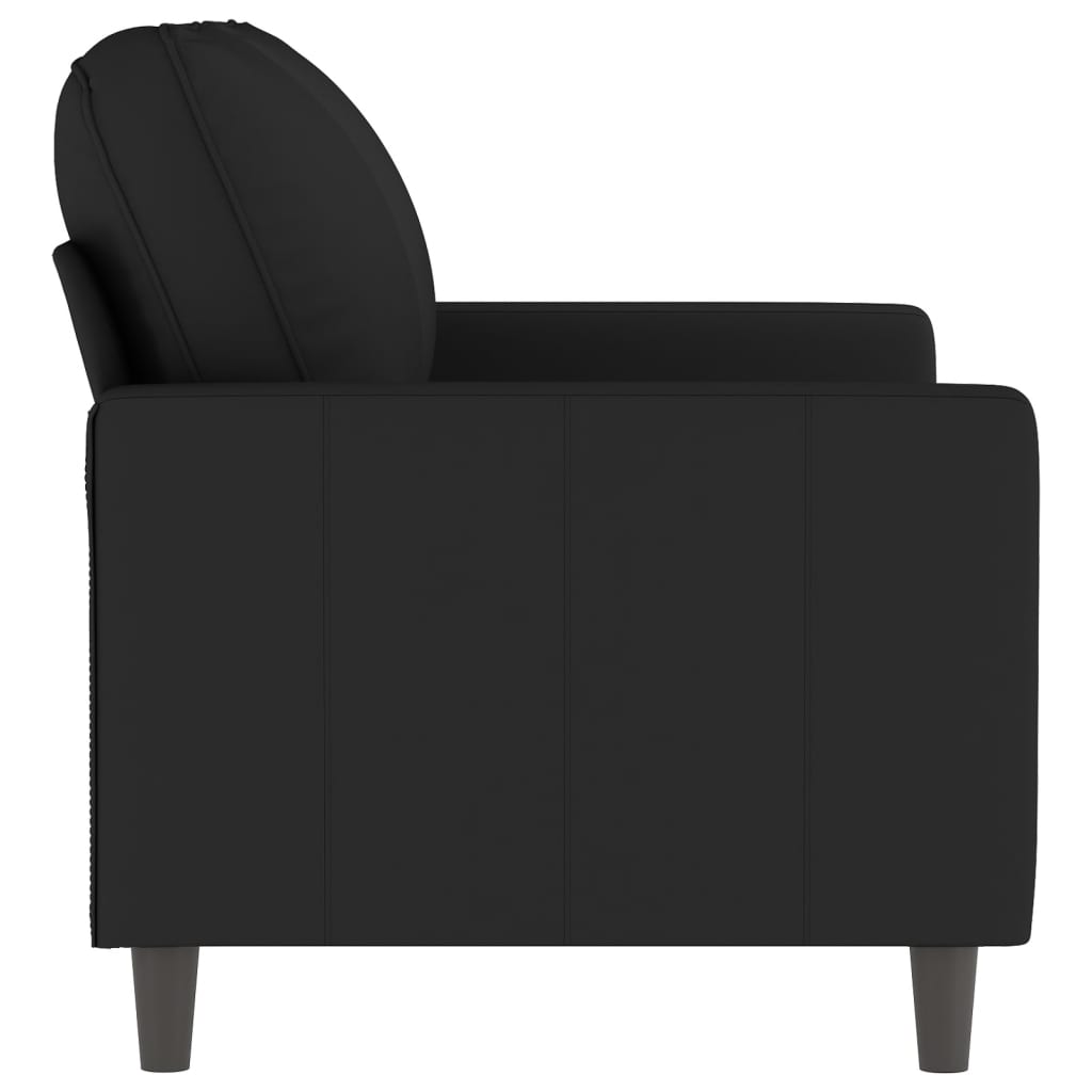 Kétszemélyes fekete bársony kanapé 120 cm Kétszemélyes fekete bársony kanapé 120 cm