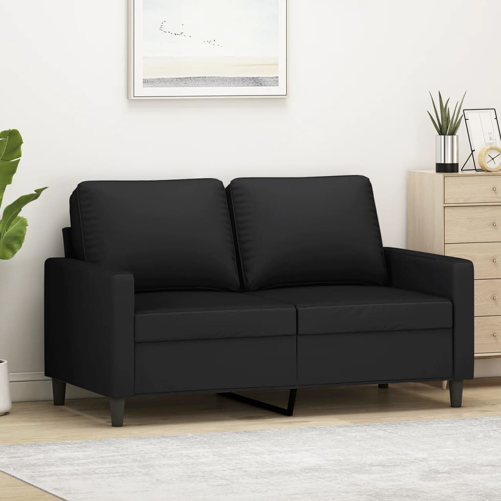 Kétszemélyes fekete bársony kanapé 120 cm Kétszemélyes fekete bársony kanapé 120 cm