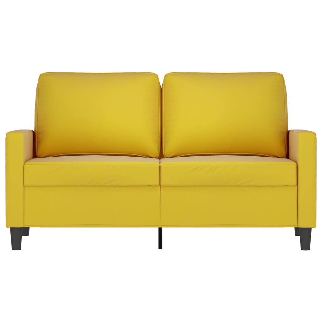 Kétszemélyes sárga bársony kanapé 120 cm