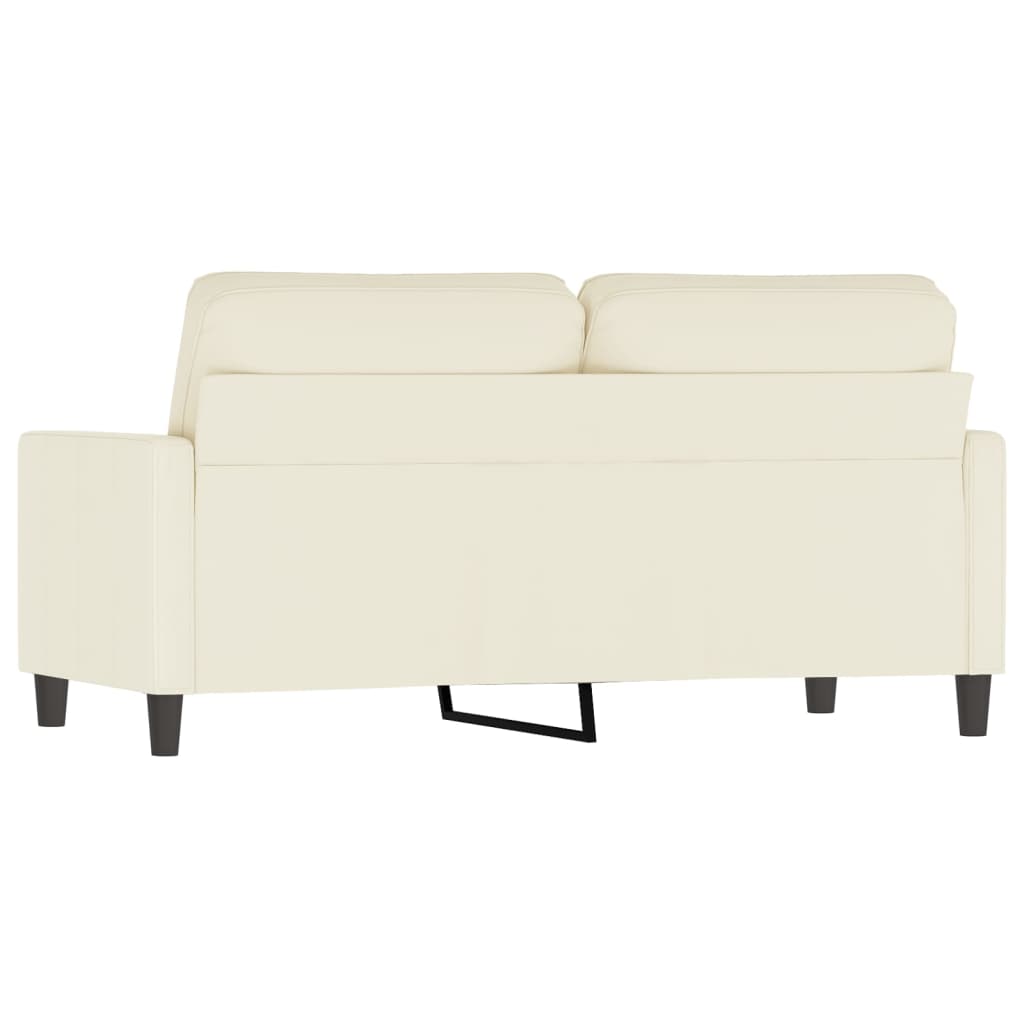 Kétszemélyes krémszínű bársony kanapé 140 cm