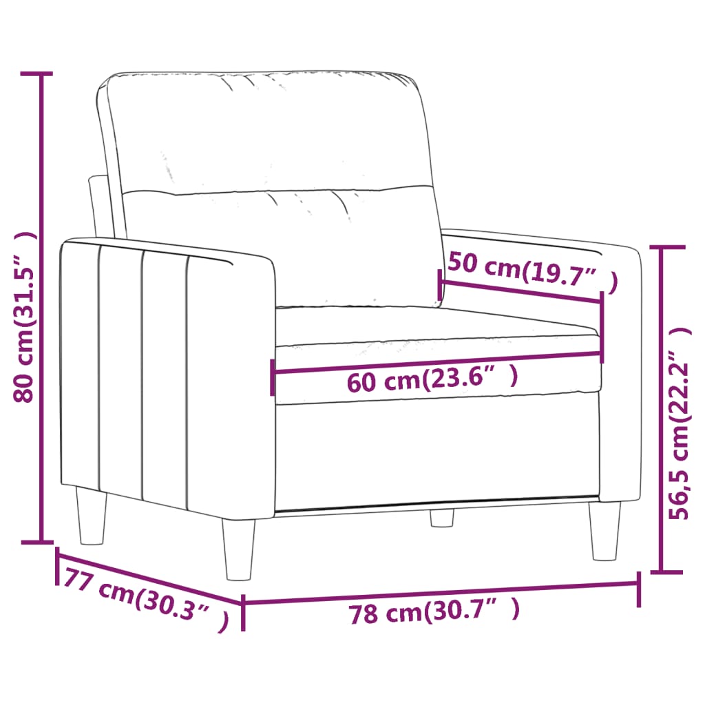 Sötétszürke szövet kanapéfotel 60 cm