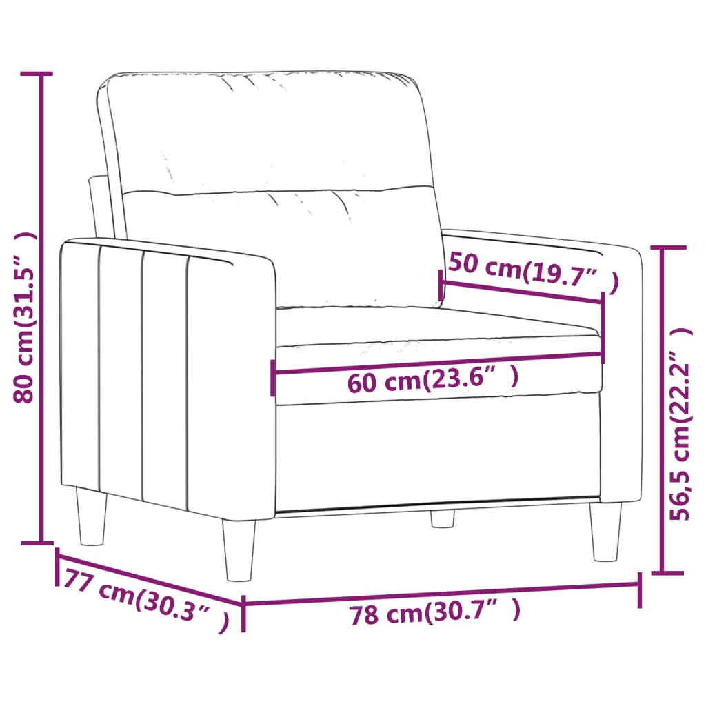 Bordó szövet kanapéfotel 60 cm