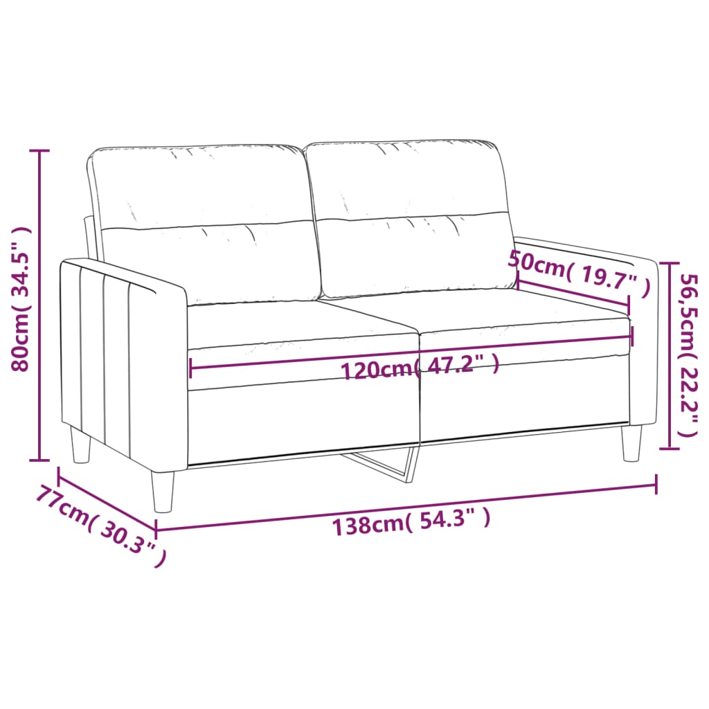 Kétszemélyes világosszürke szövetkanapé 120 cm Kétszemélyes világosszürke szövetkanapé 120 cm