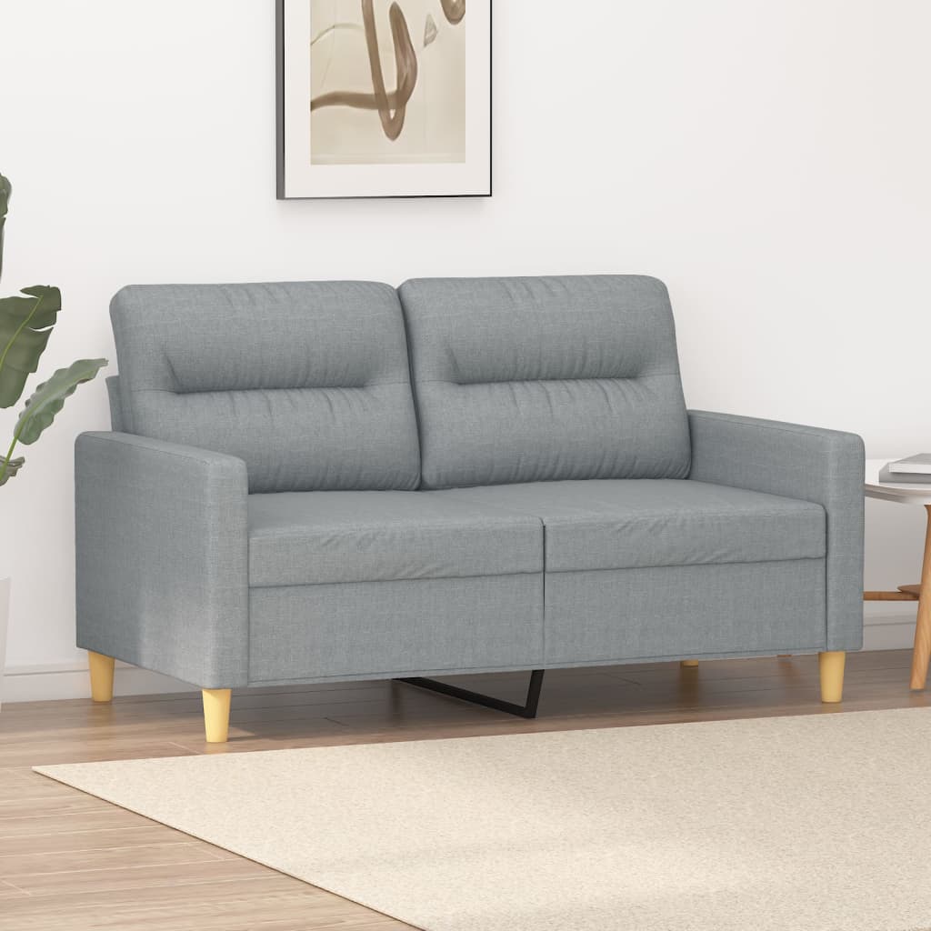 Kétszemélyes világosszürke szövetkanapé 120 cm Kétszemélyes világosszürke szövetkanapé 120 cm