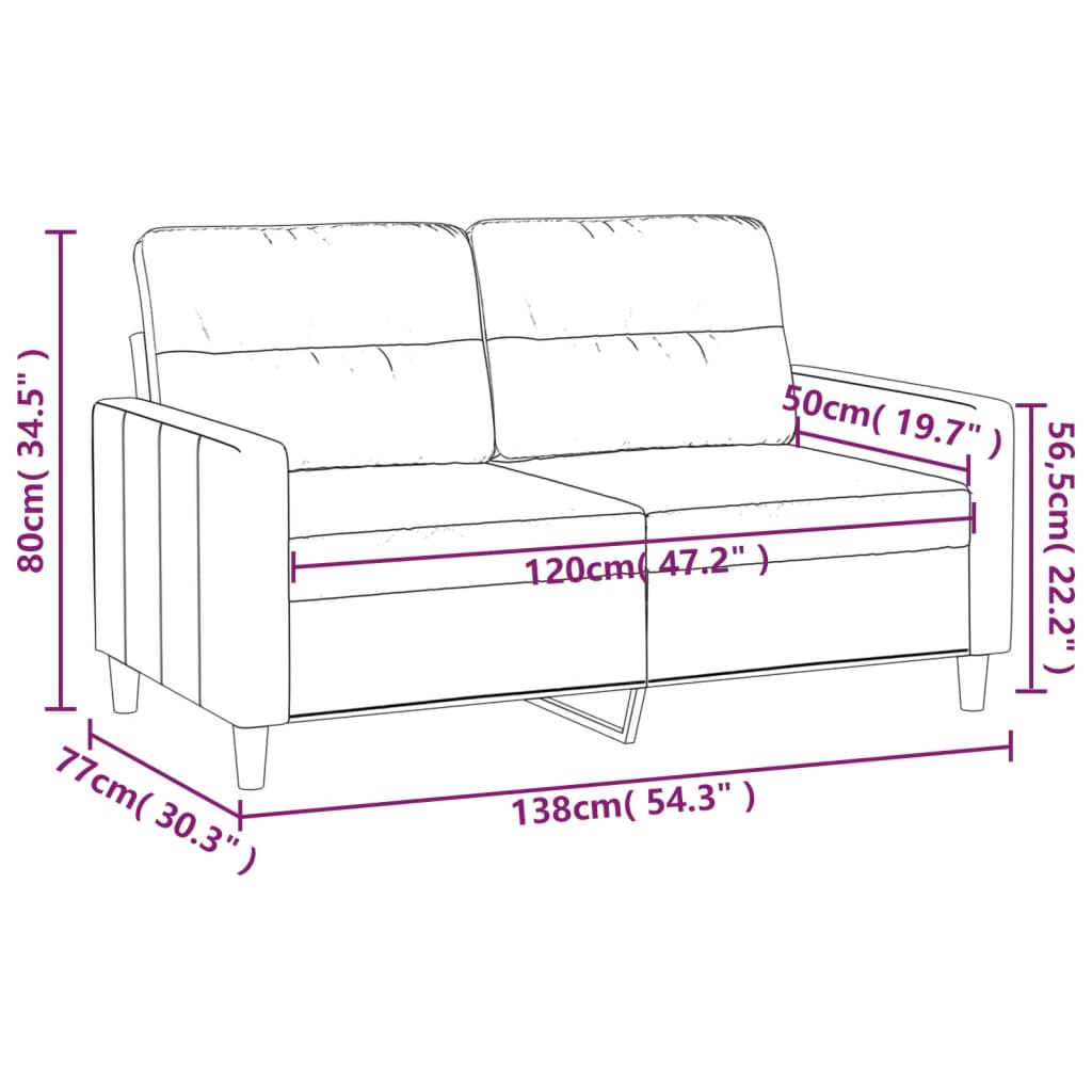 Kétszemélyes krémszínű szövetkanapé 120 cm Kétszemélyes krémszínű szövetkanapé 120 cm