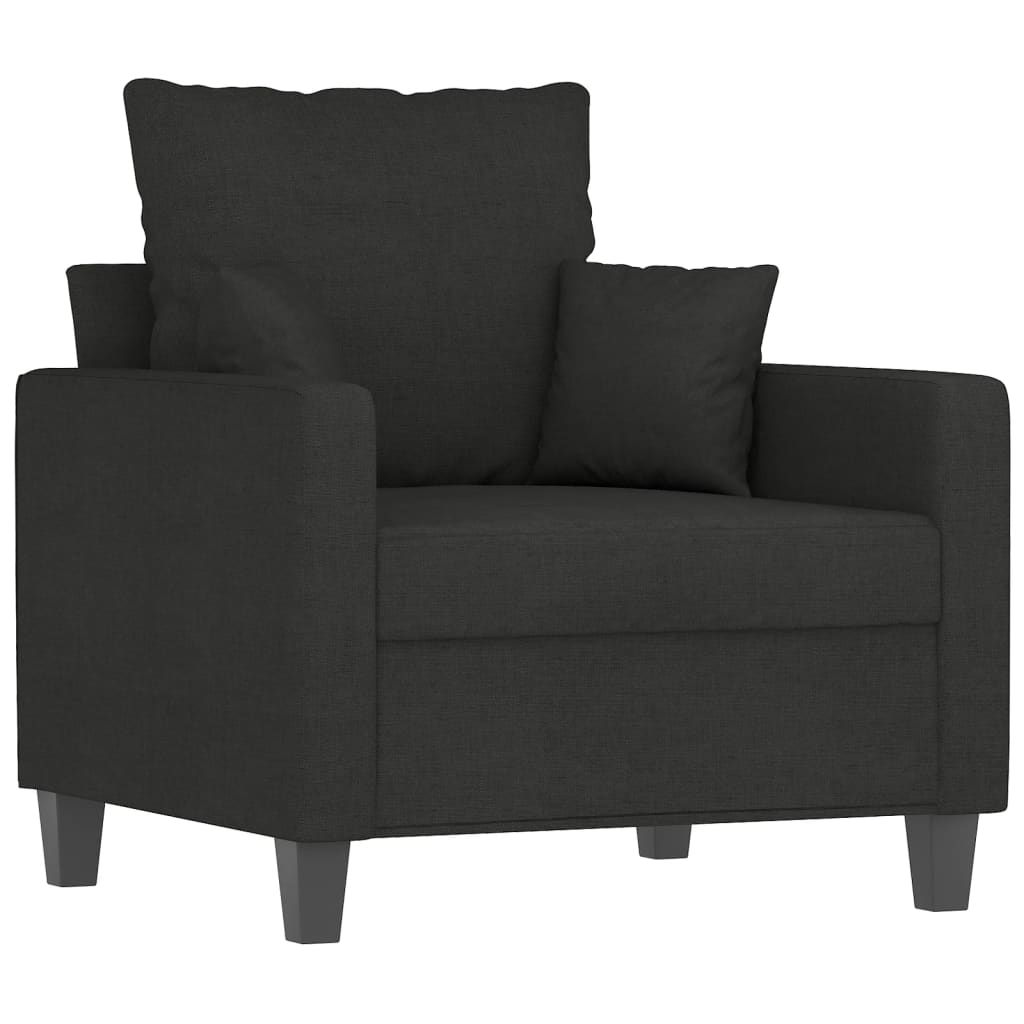 Fekete szövet kanapéfotel 60 cm