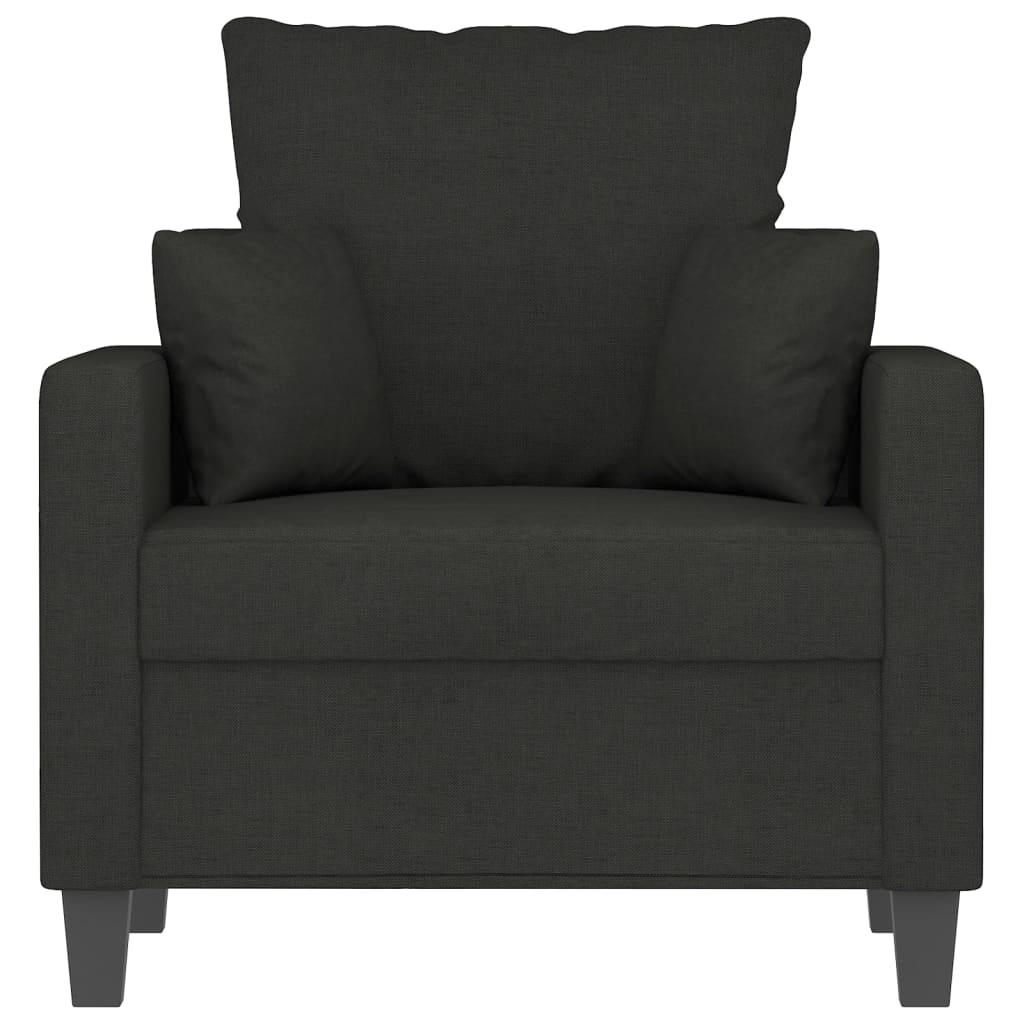 Fekete szövet kanapéfotel 60 cm