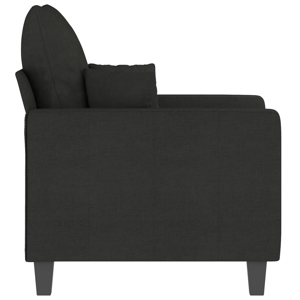 Fekete szövet kanapéfotel 60 cm