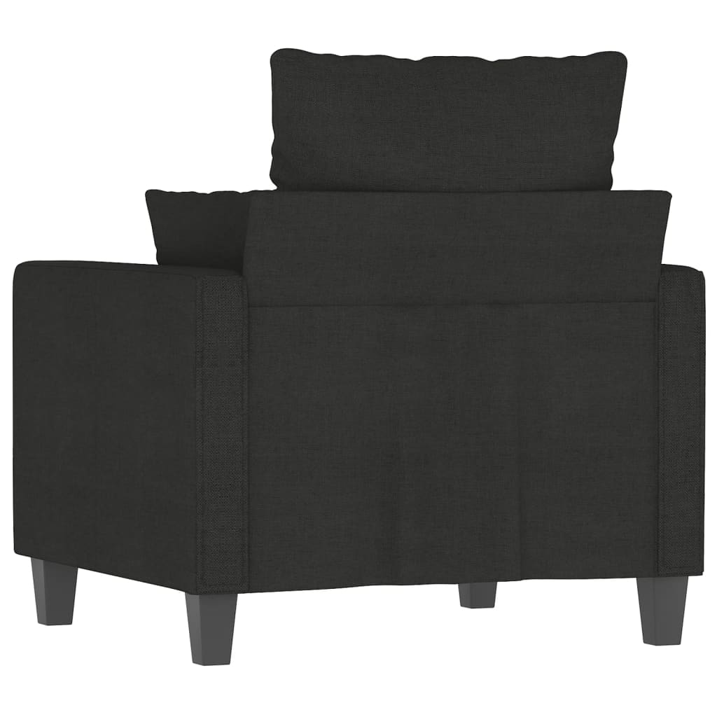 Fekete szövet kanapéfotel 60 cm