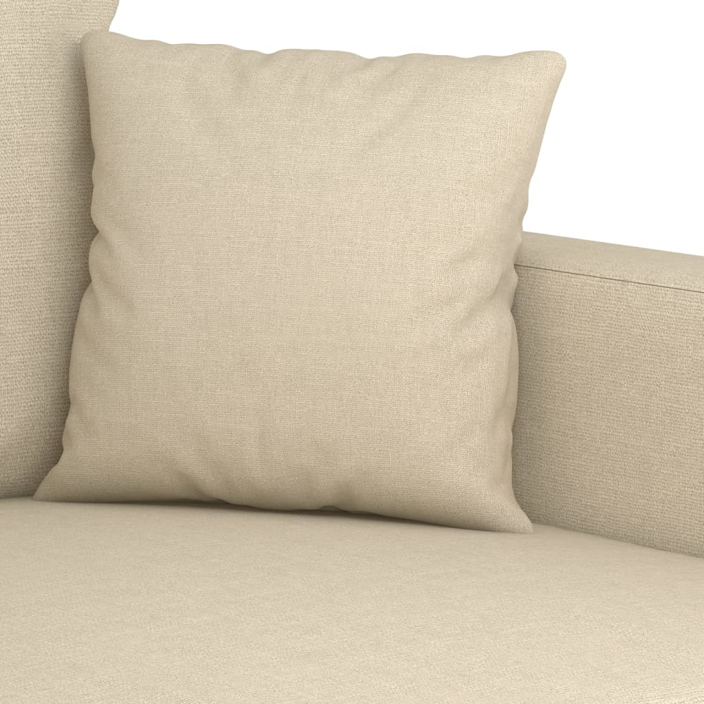 Kétszemélyes krémszínű szövetkanapé 120 cm