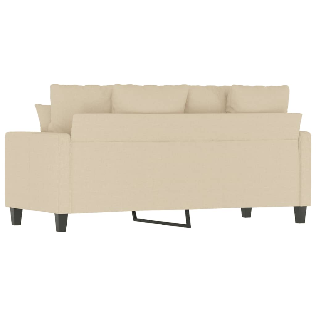 Kétszemélyes krémszínű szövetkanapé 140 cm