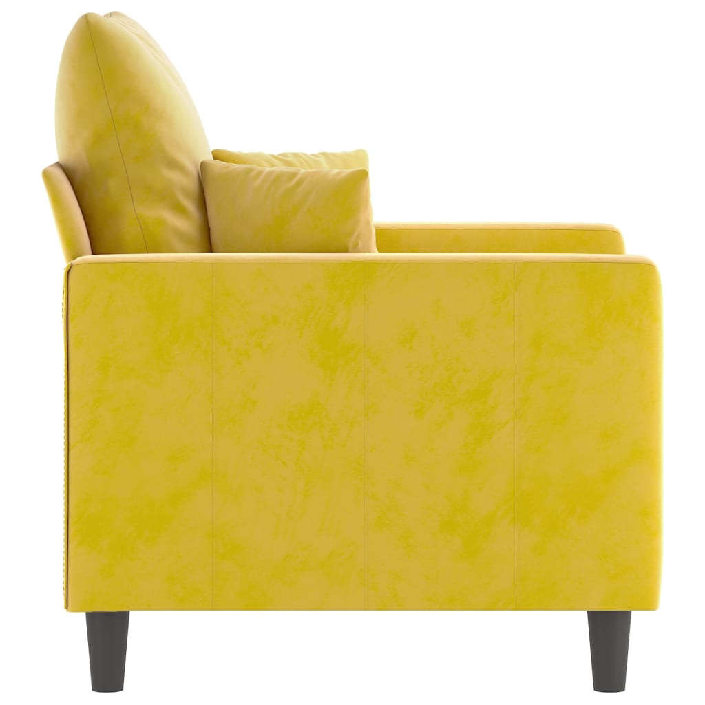 Sárga bársony kanapéfotel 60 cm Sárga bársony kanapéfotel 60 cm