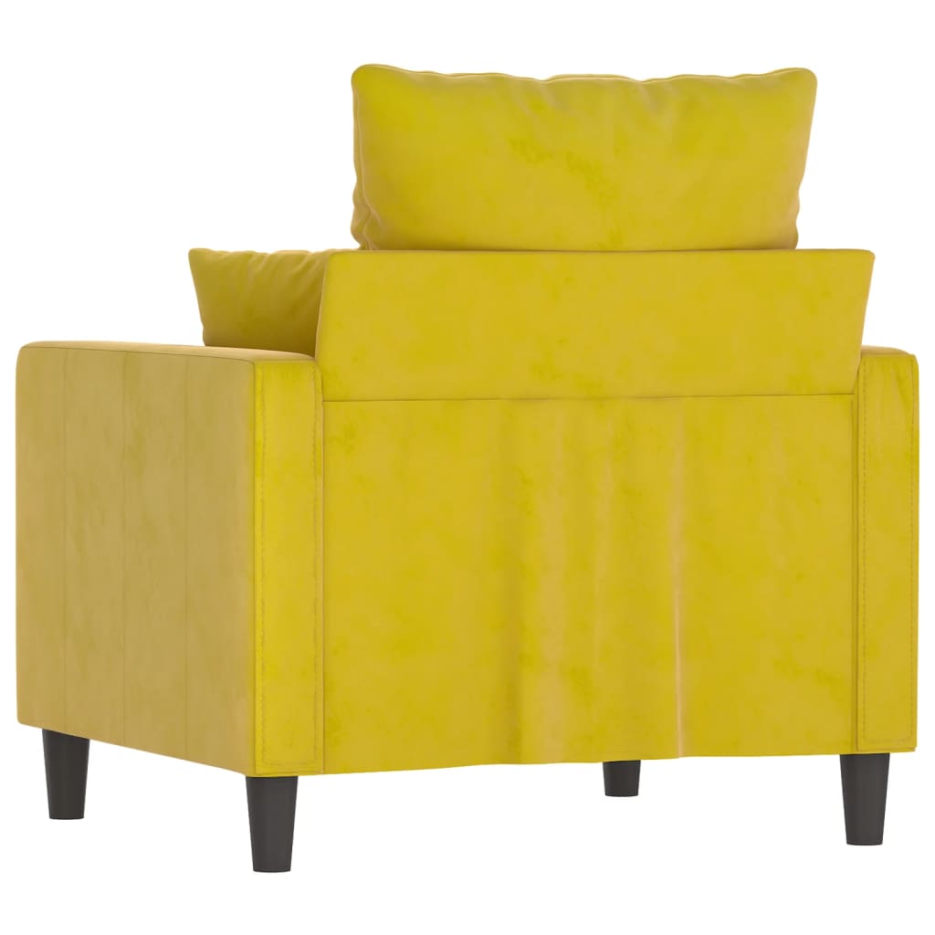 Sárga bársony kanapéfotel 60 cm Sárga bársony kanapéfotel 60 cm