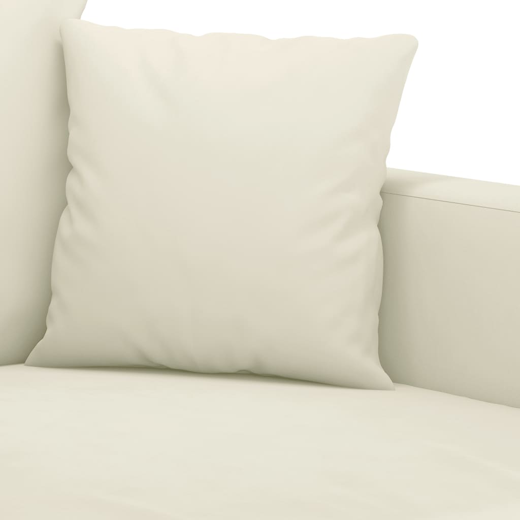 Kétszemélyes krémszínű bársony kanapé 140 cm