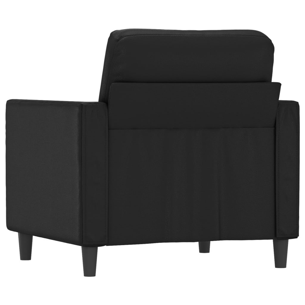 Fekete műbőr kanapéfotel 60 cm Fekete műbőr kanapéfotel 60 cm