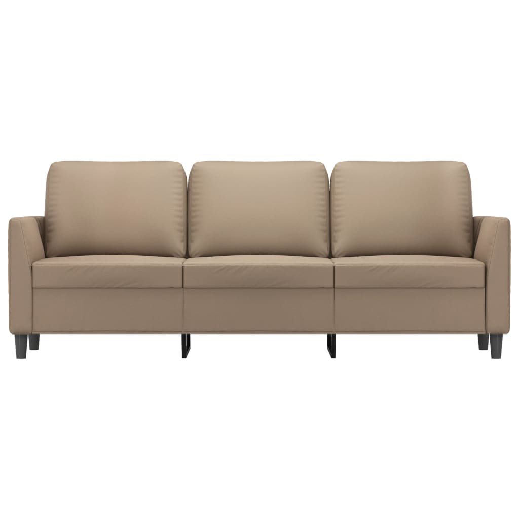 3 személyes cappuccino színű műbőr kanapé 180 cm
