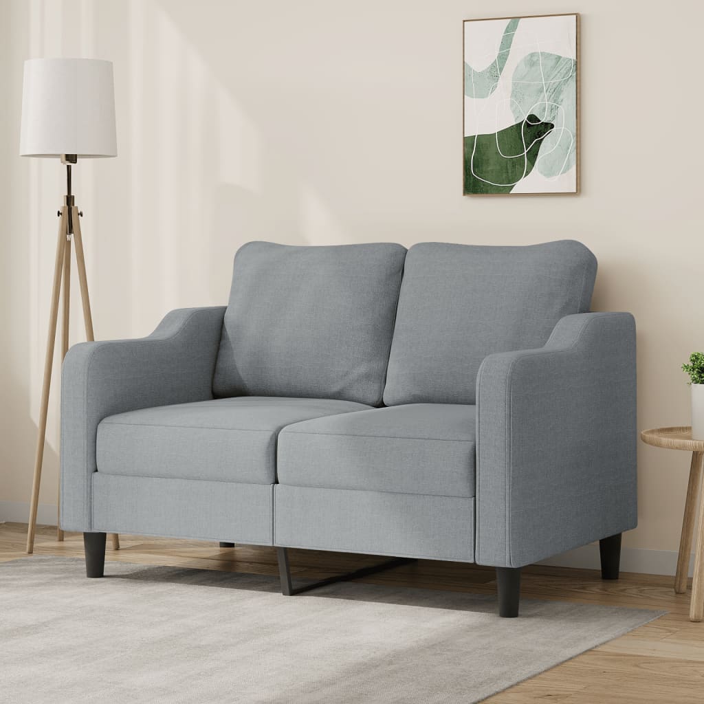 Kétszemélyes világosszürke szövetkanapé 120 cm Kétszemélyes világosszürke szövetkanapé 120 cm